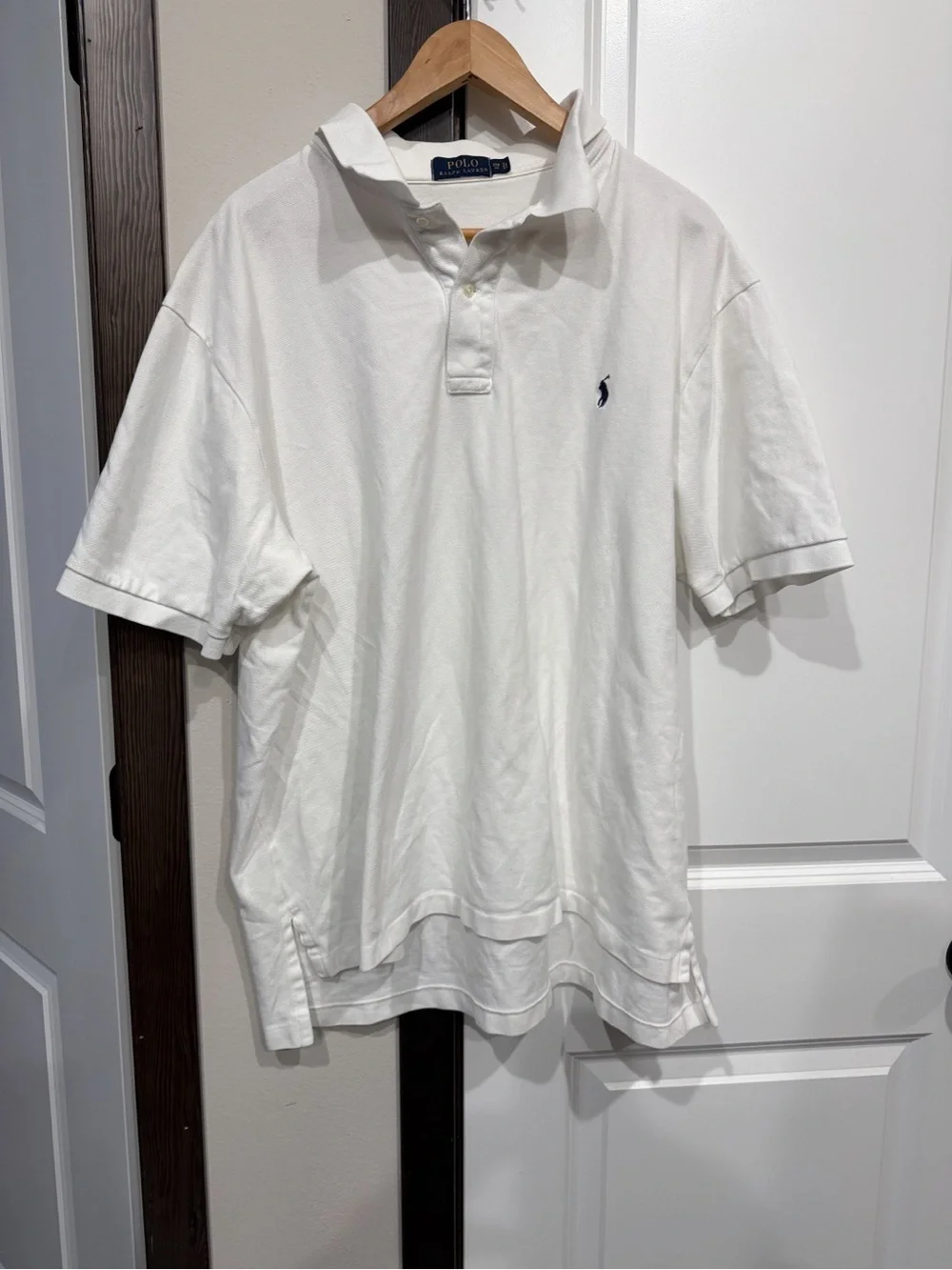 Polo by Ralph Lauren Off-White Short-Sleeve Polo with Navy Pony